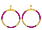 Miccy's | Fuchsia Horn Hoops Large | Horn Earrings