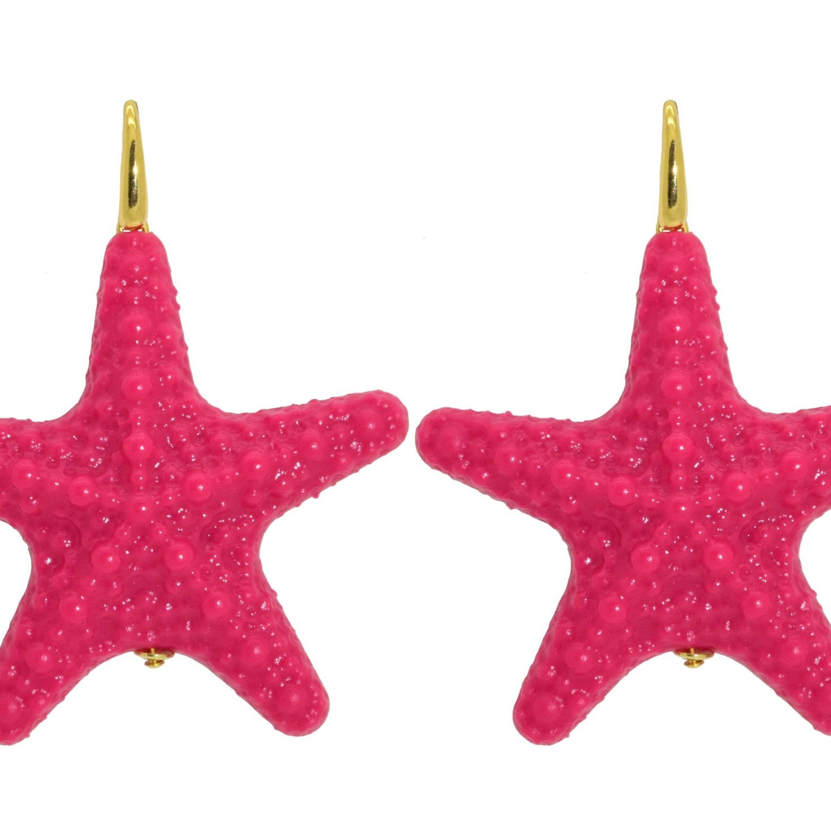 Miccy's | Fuchsia Large Starfishes | Resin Earrings
