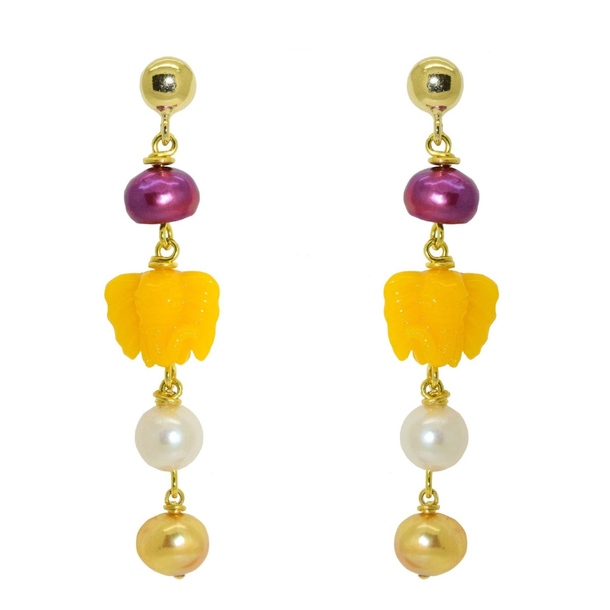 Miccy's | Ganesh Yellow | Shell Earrings