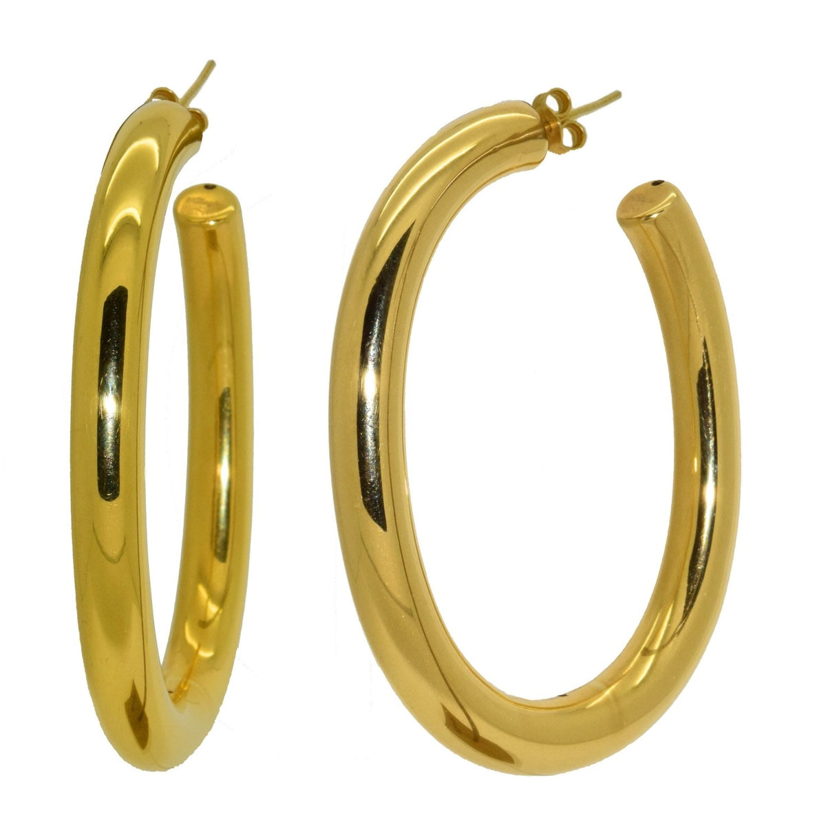 Miccy's | Golden Hoops | Gold Line Earrings