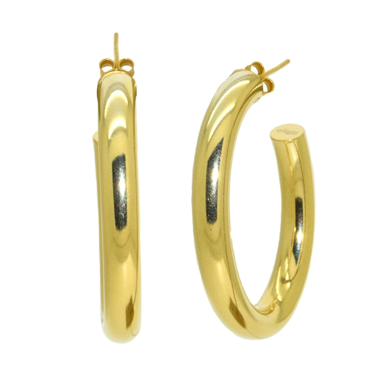 Miccy's | Golden Hoops Medium | Gold Line Earrings
