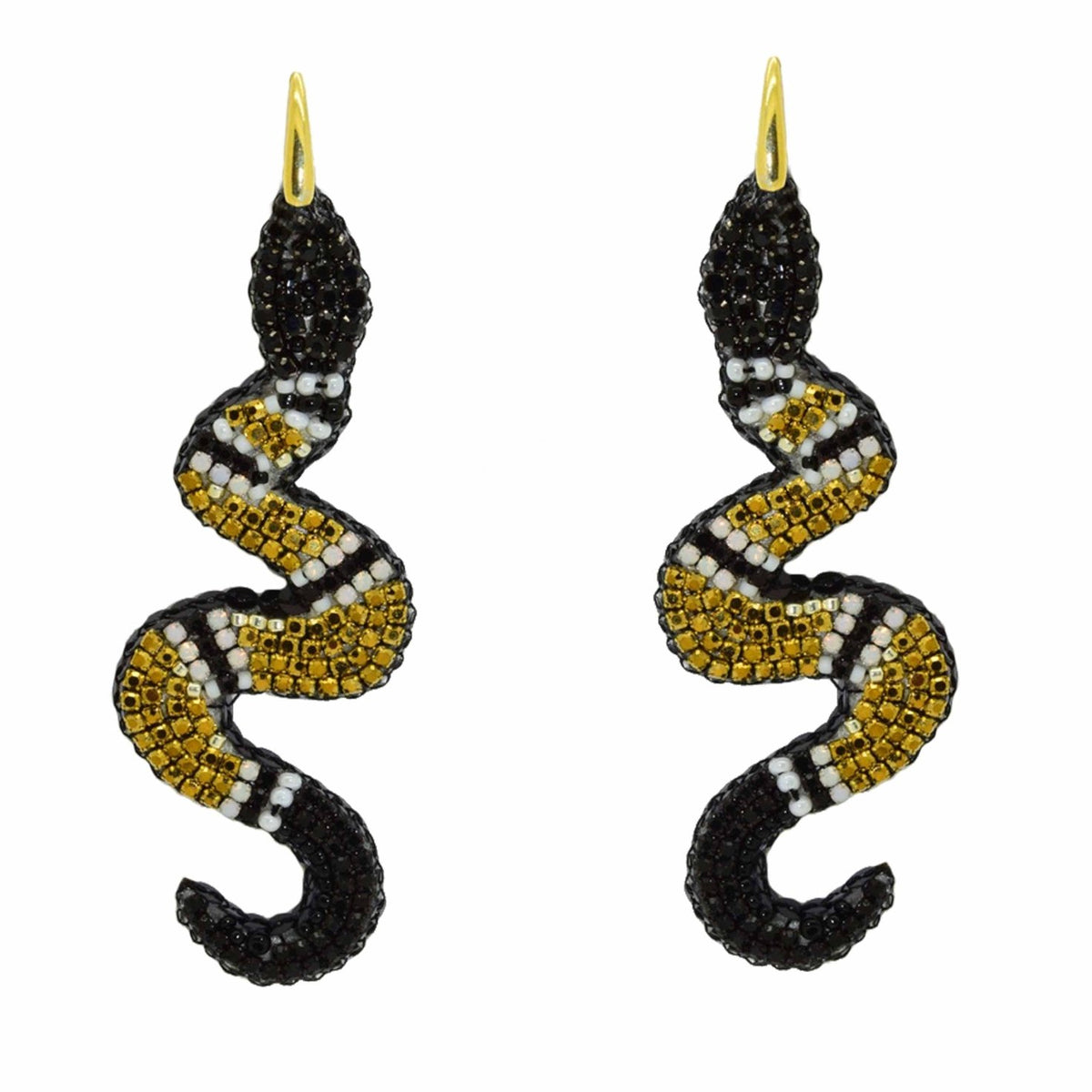 Miccy's | Golden Snakes | PatchArt Earrings