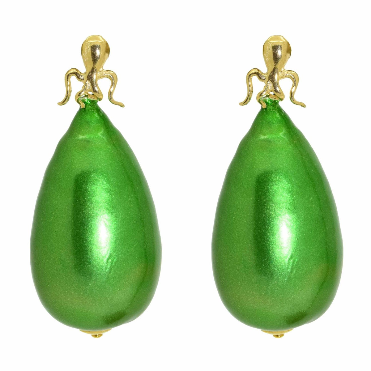 Miccy's | Green Cotton Pearls | Resin Earrings