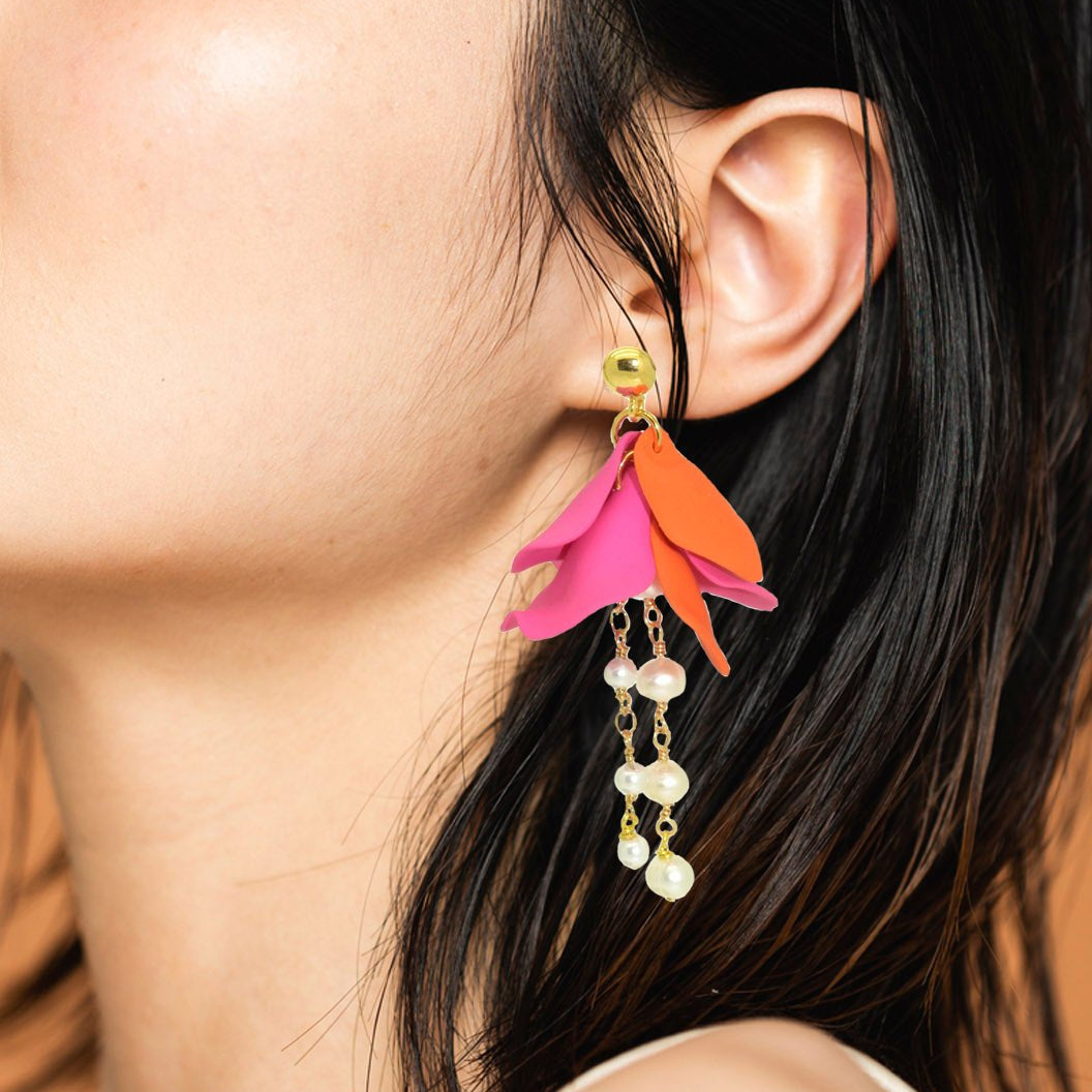 Miccy's | Lou Lou Pink and Orange | Resin Earrings