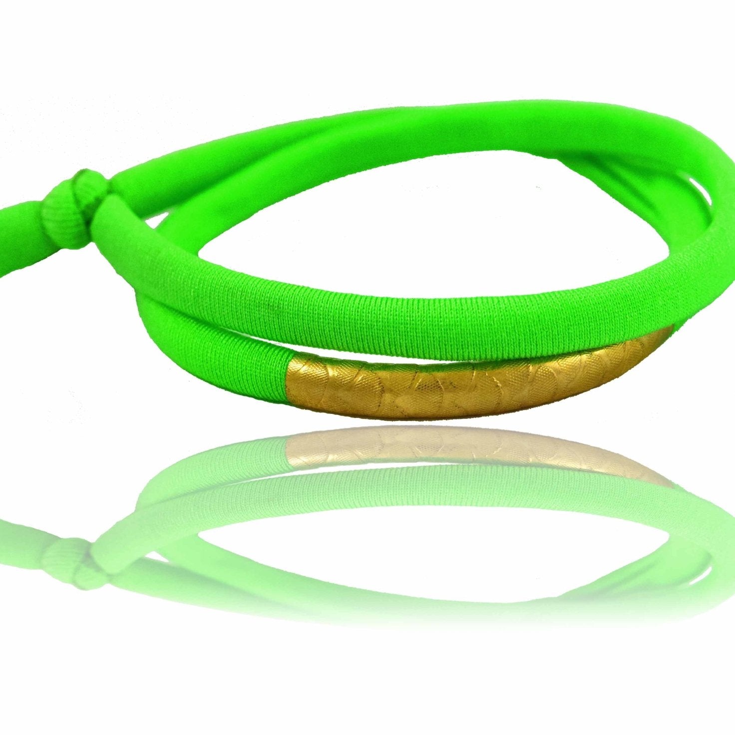 Miccy's | Neon Green 14K Golden Tube Bracelet