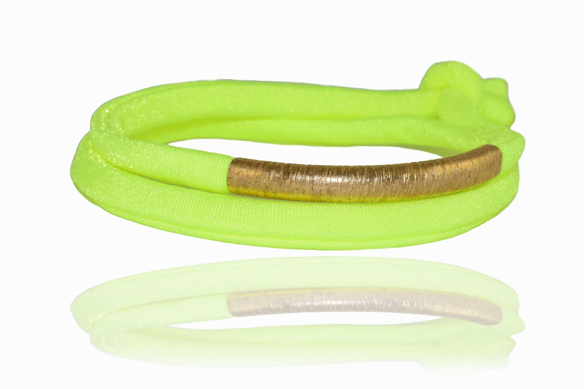 Miccy's | Neon Yellow 14K Golden Tube Bracelet