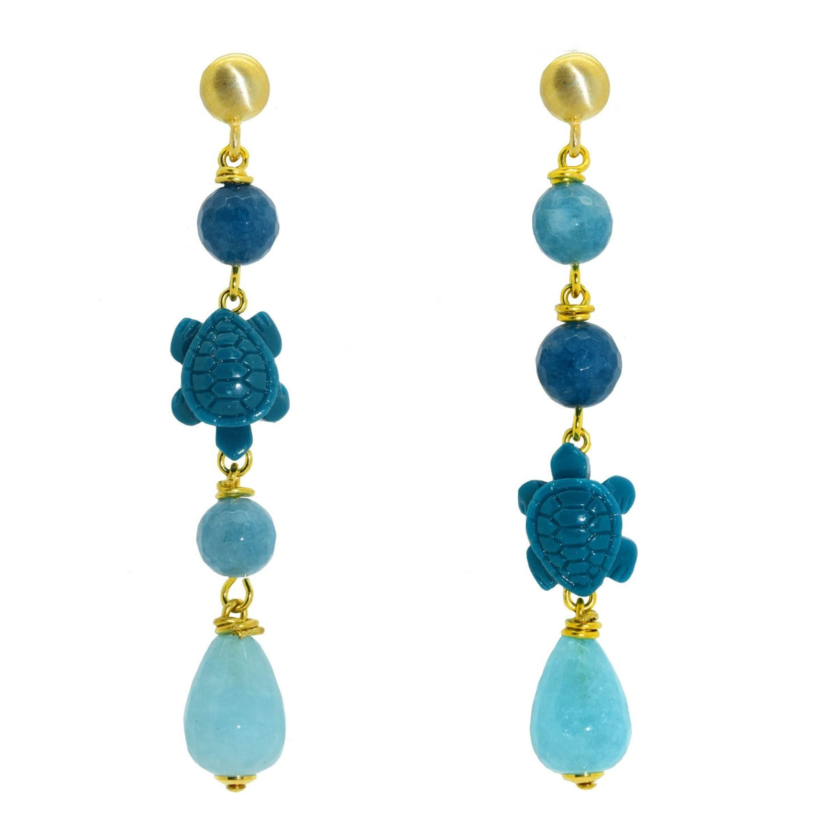 Miccy's | Teal Tortoises | Gemstone Earrings