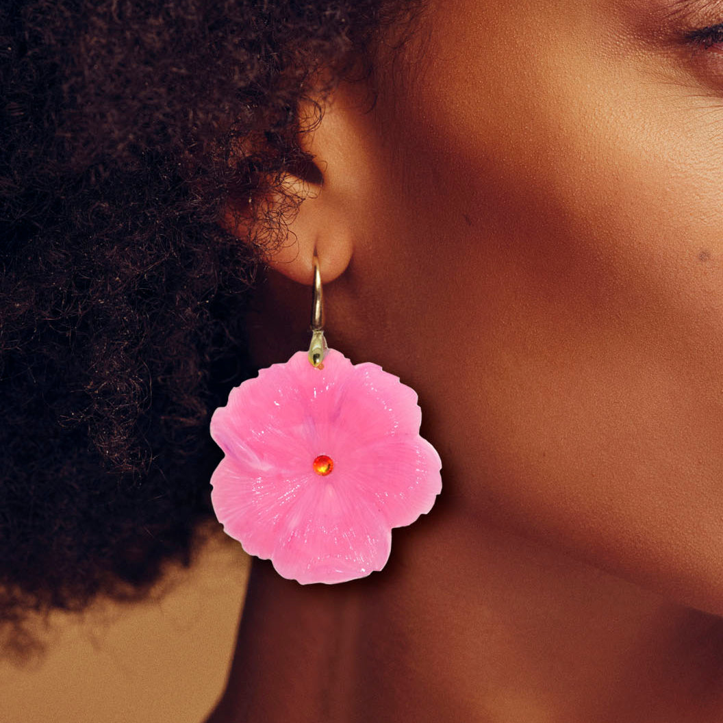 Miccy's | Hibiscus Pink | Resin Earrings