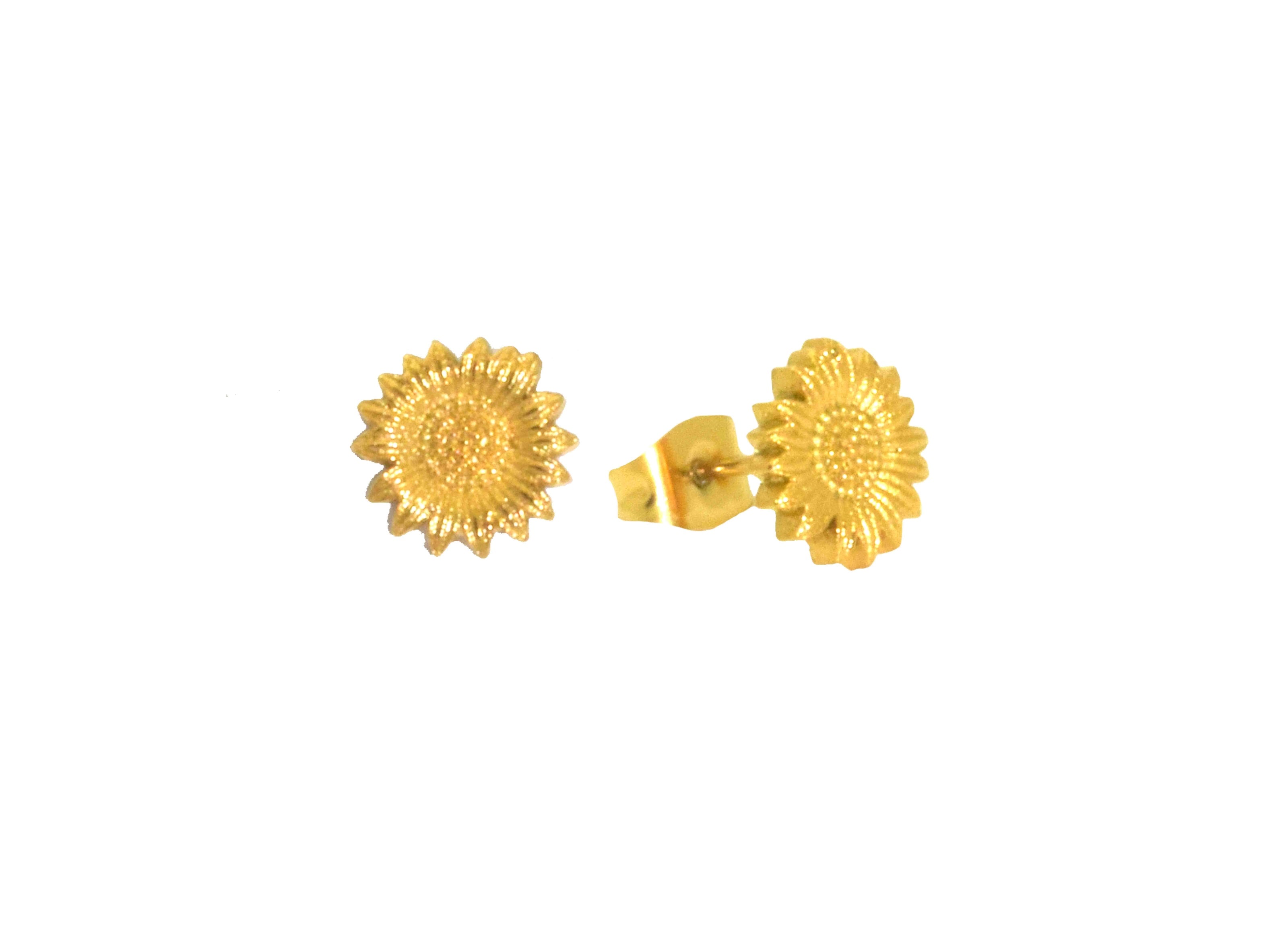 Miccy's | Gold plated Sunflowers studs | Van Gogh Collection | art nr 6097737372368 | art nr lev 633979