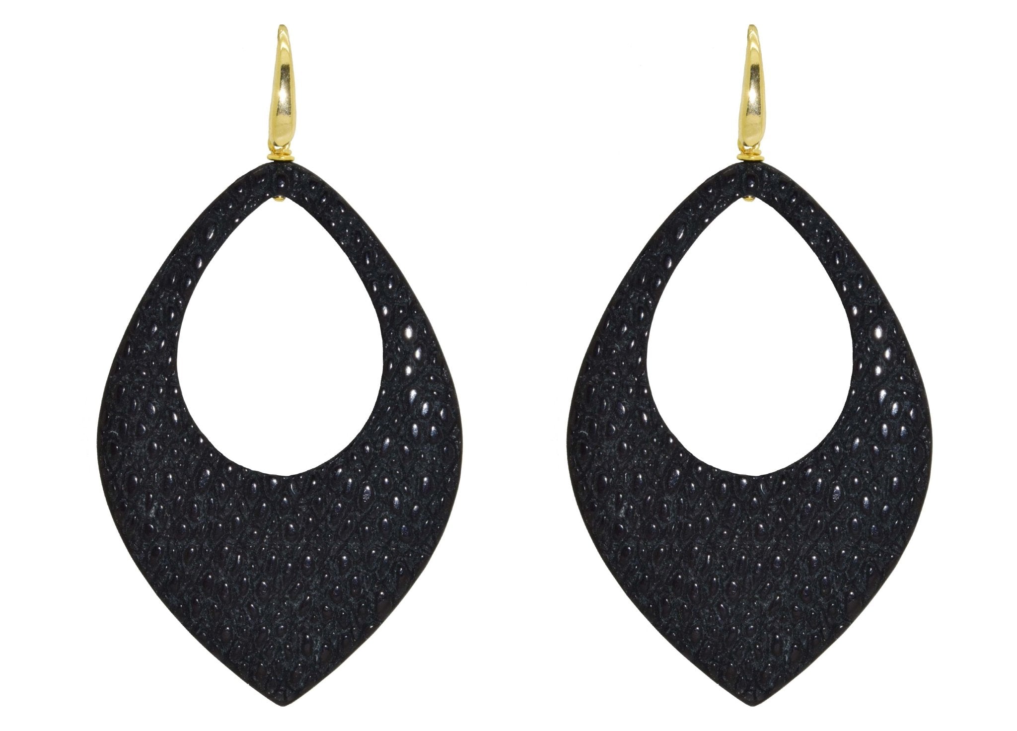 Miccy's | Black Lizard Drops | Resin Earrings