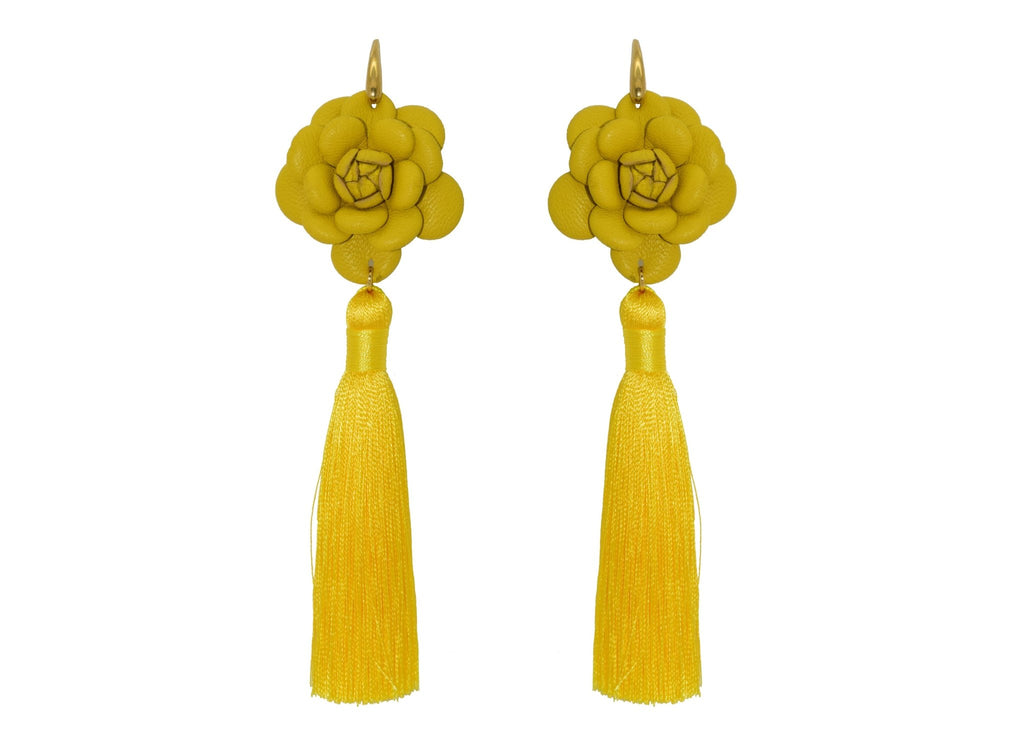 Miccy's | Camillia Yellow With Tassel | Skins Earrings