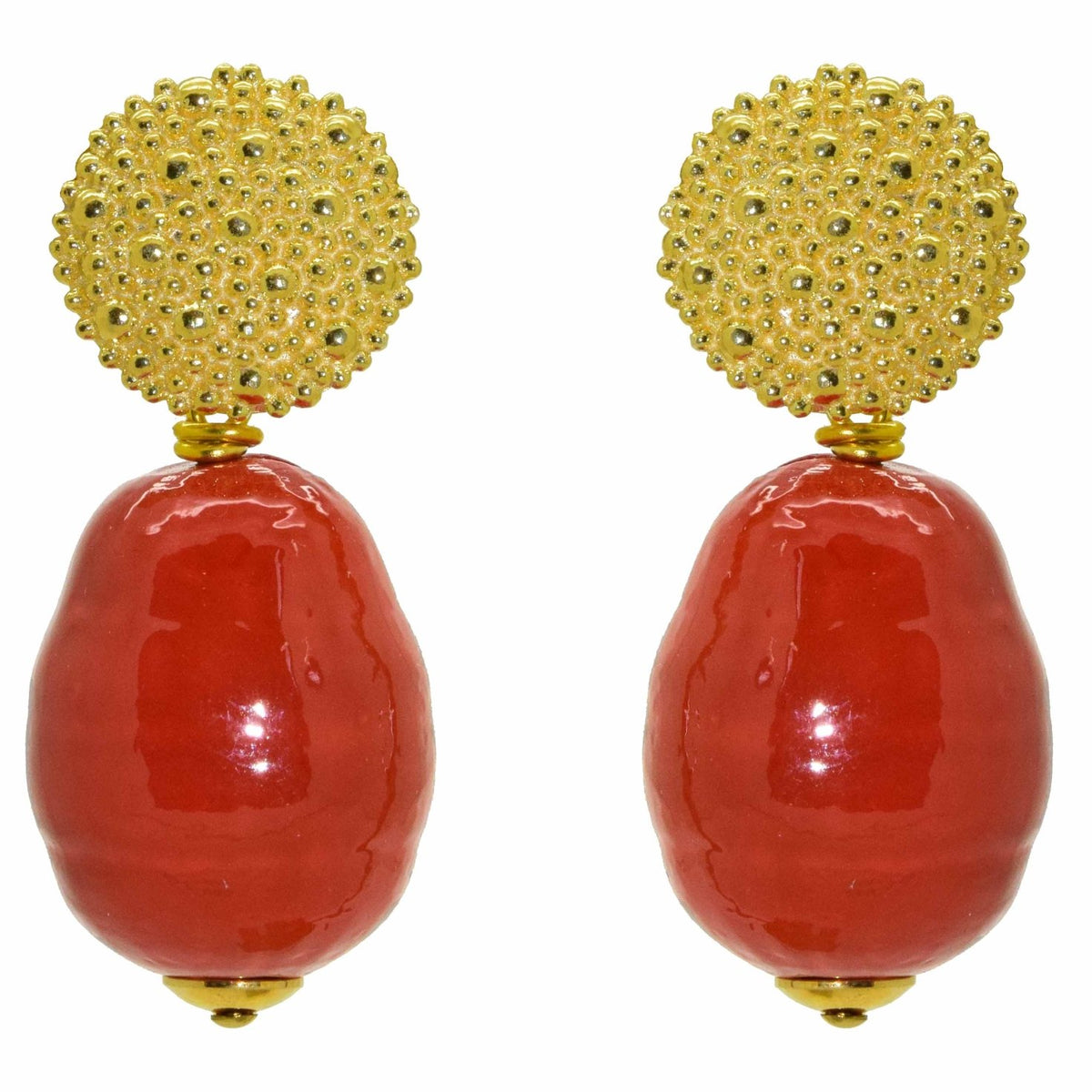 Miccy's | Coral Majorca pearl drops Statement Earrings – Miccy's Jewelz ...