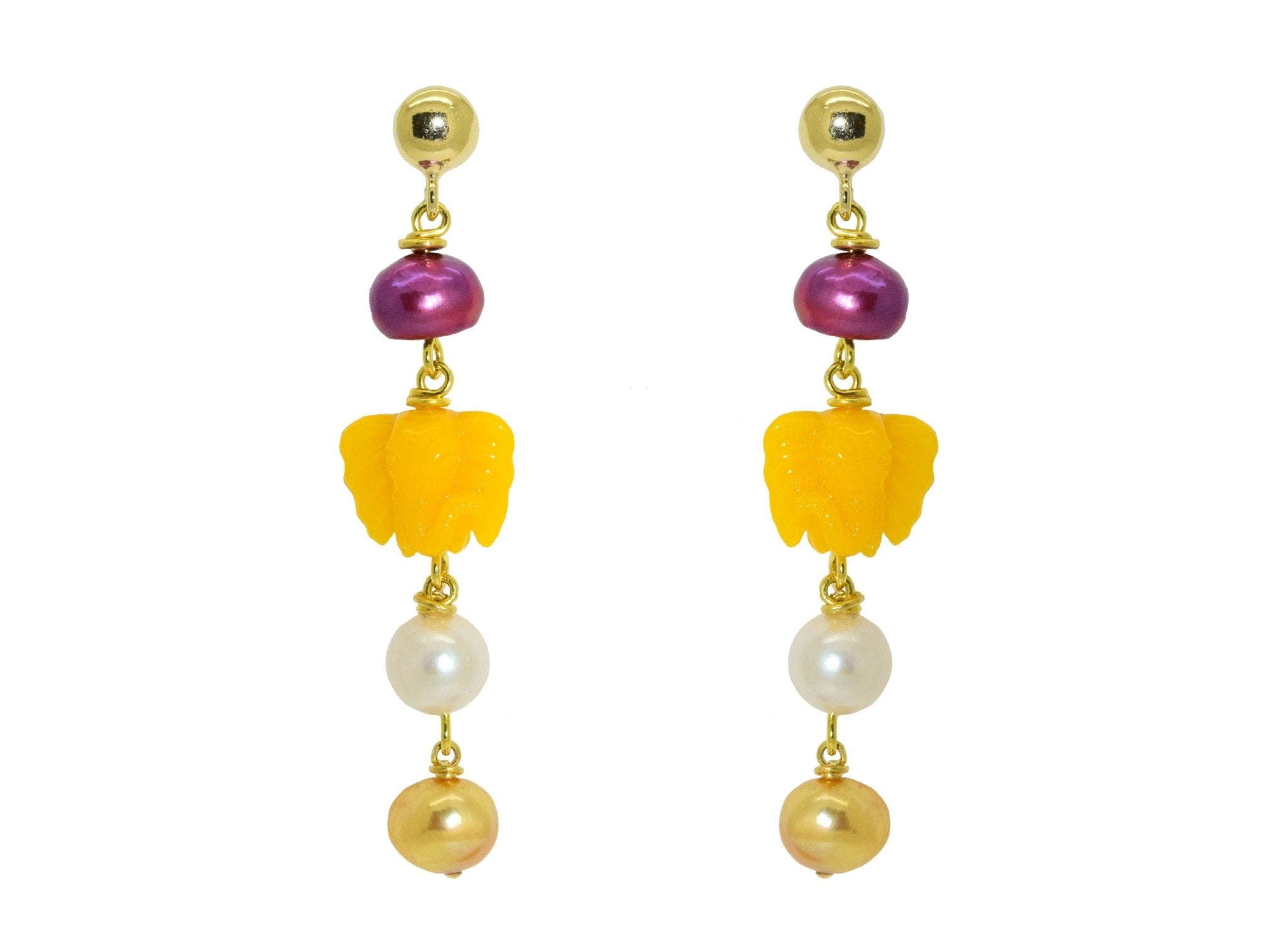 Miccy's | Ganesh Yellow | Shell Earrings