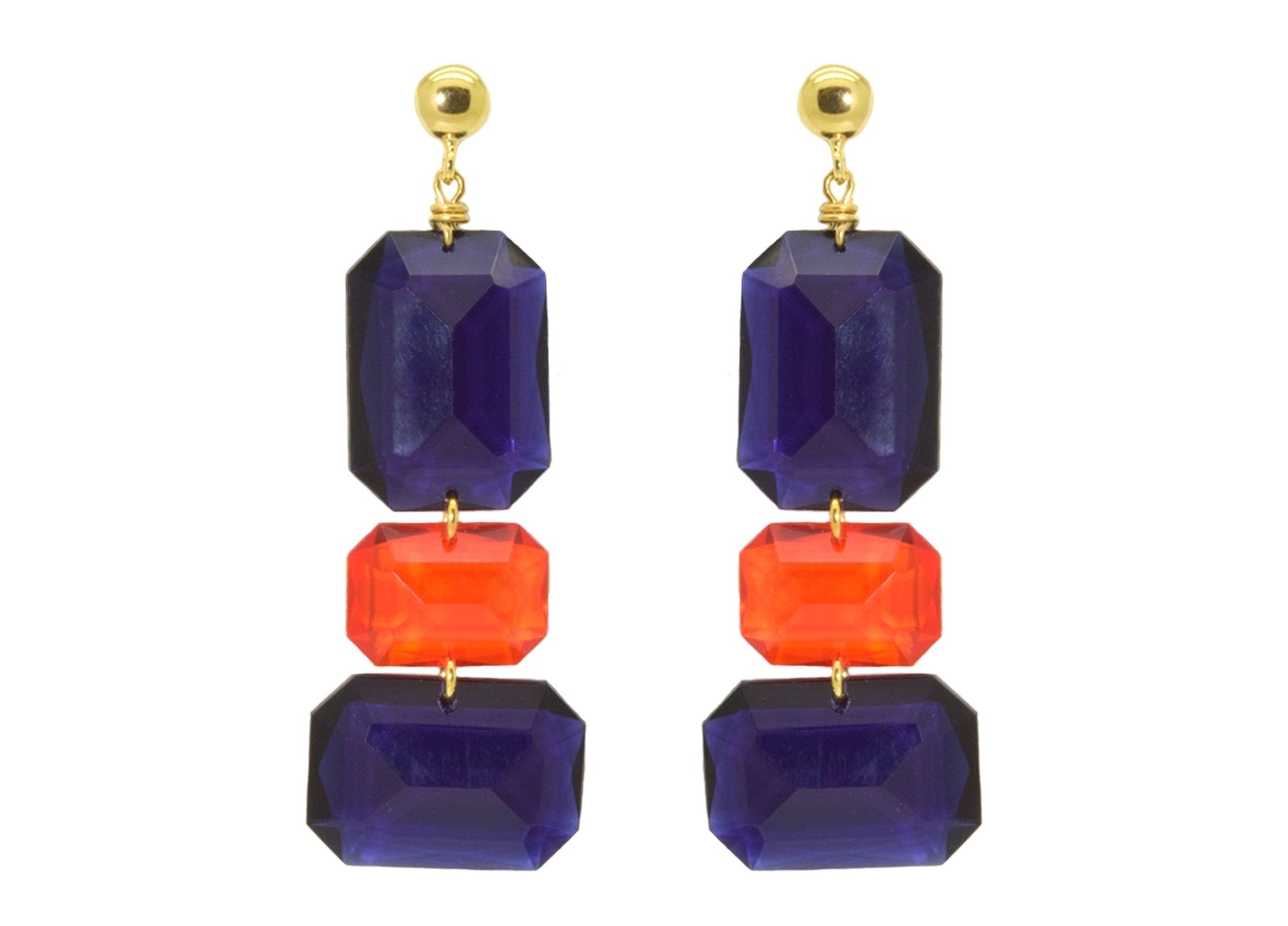 Miccy's | Gemma Violet and Orange | Resin Earrings