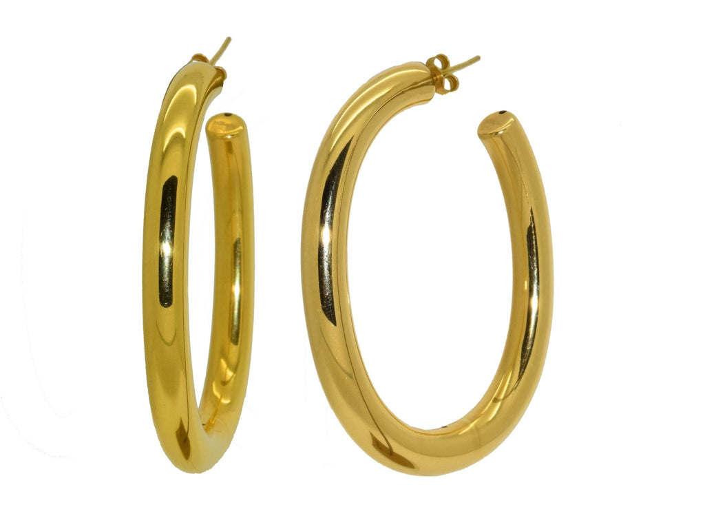Miccy's | Golden Hoops | Gold Line Earrings