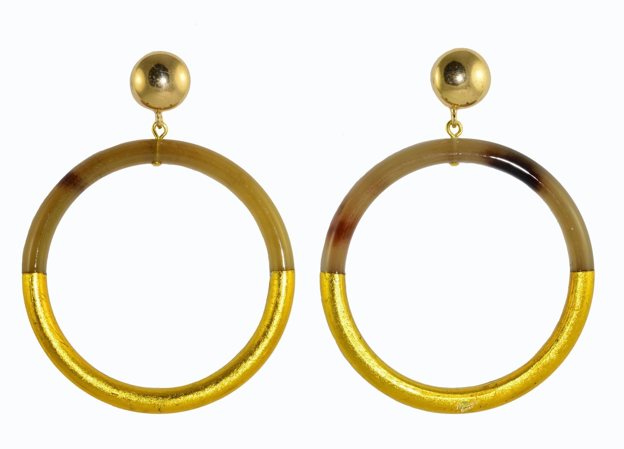 Golden Horn Hoops Medium | Horn Earrings - Miccy's Jewelz Europe