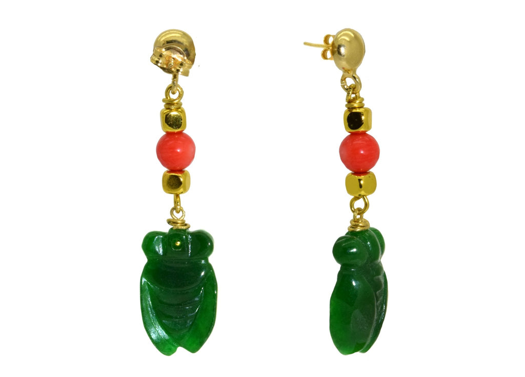 Miccy's | Green Jade Bugs | Gemstone Earrings