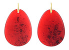 Miccy's | Large Red Flat Teardrop | Resin Earrings