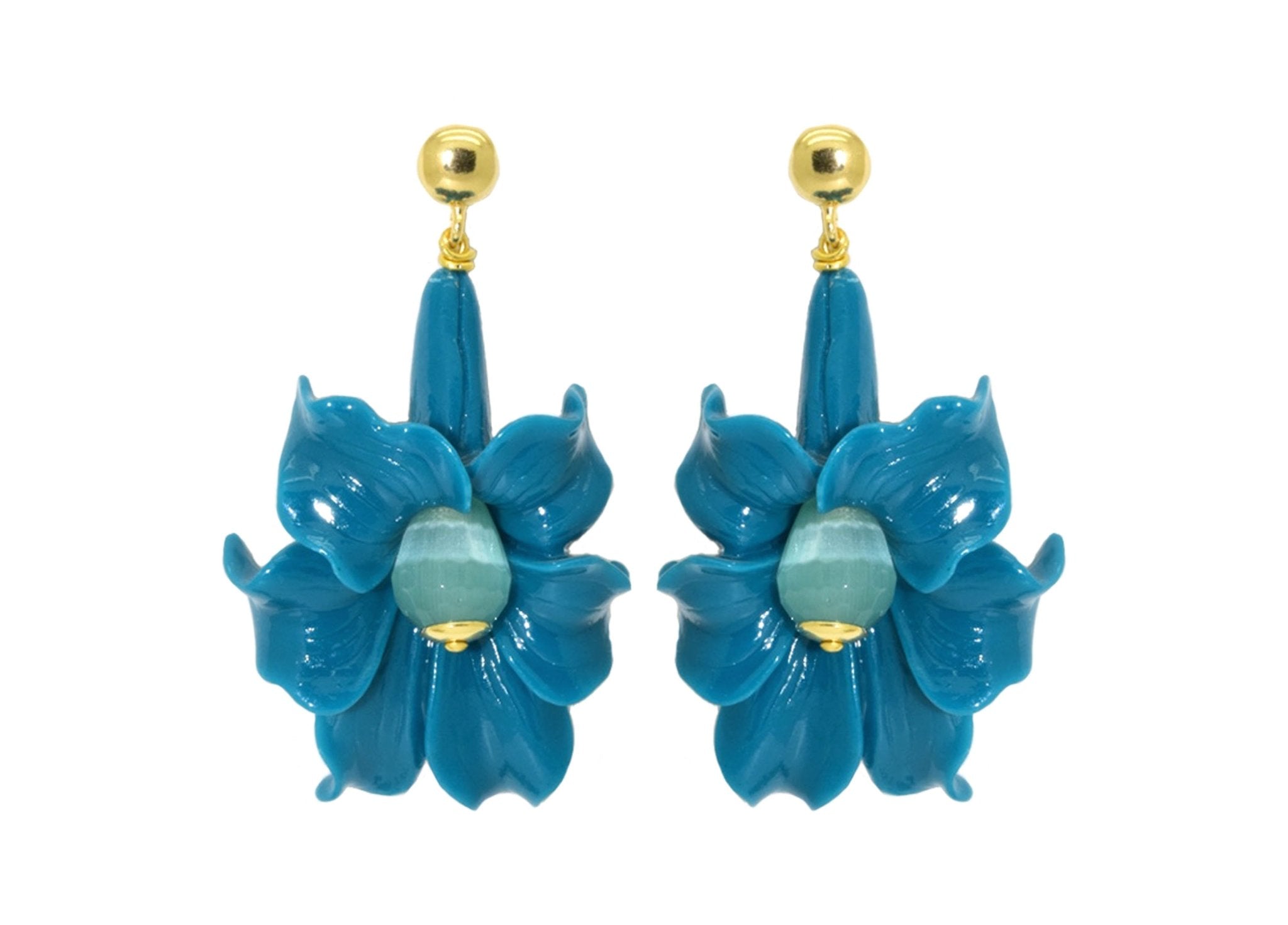 Miccy's | Latour Teal large | Resin Earrings