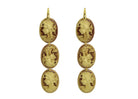 Miccy's | Long Golden Cameo Triplets | Resin Earrings