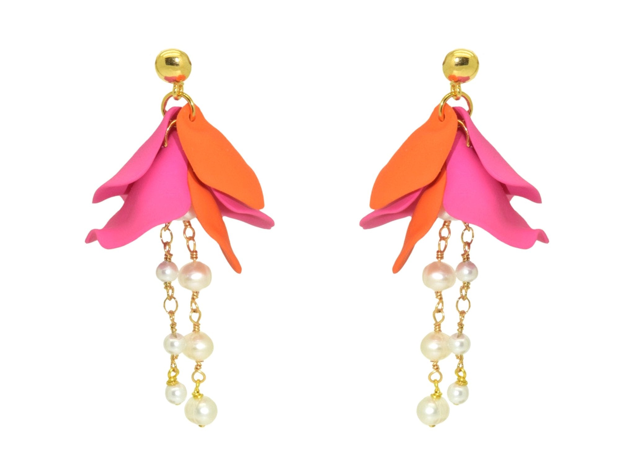 Miccy's | Lou Lou Pink and Orange | Resin Earrings