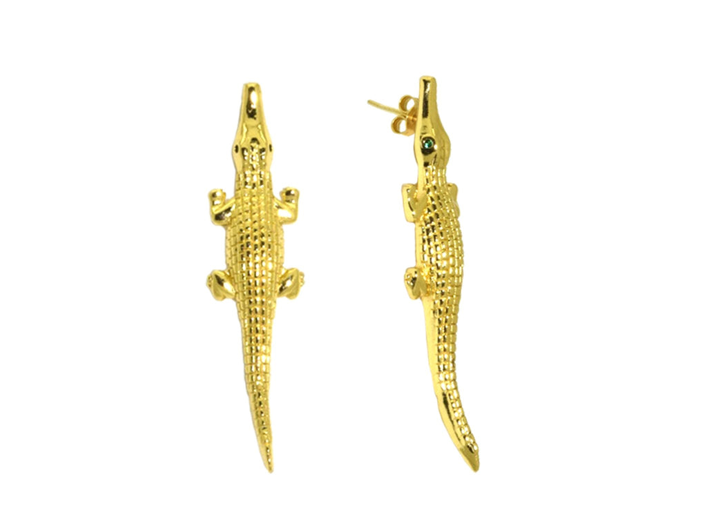 Miccy's | Madame Crocodilla | Gold Line Earrings