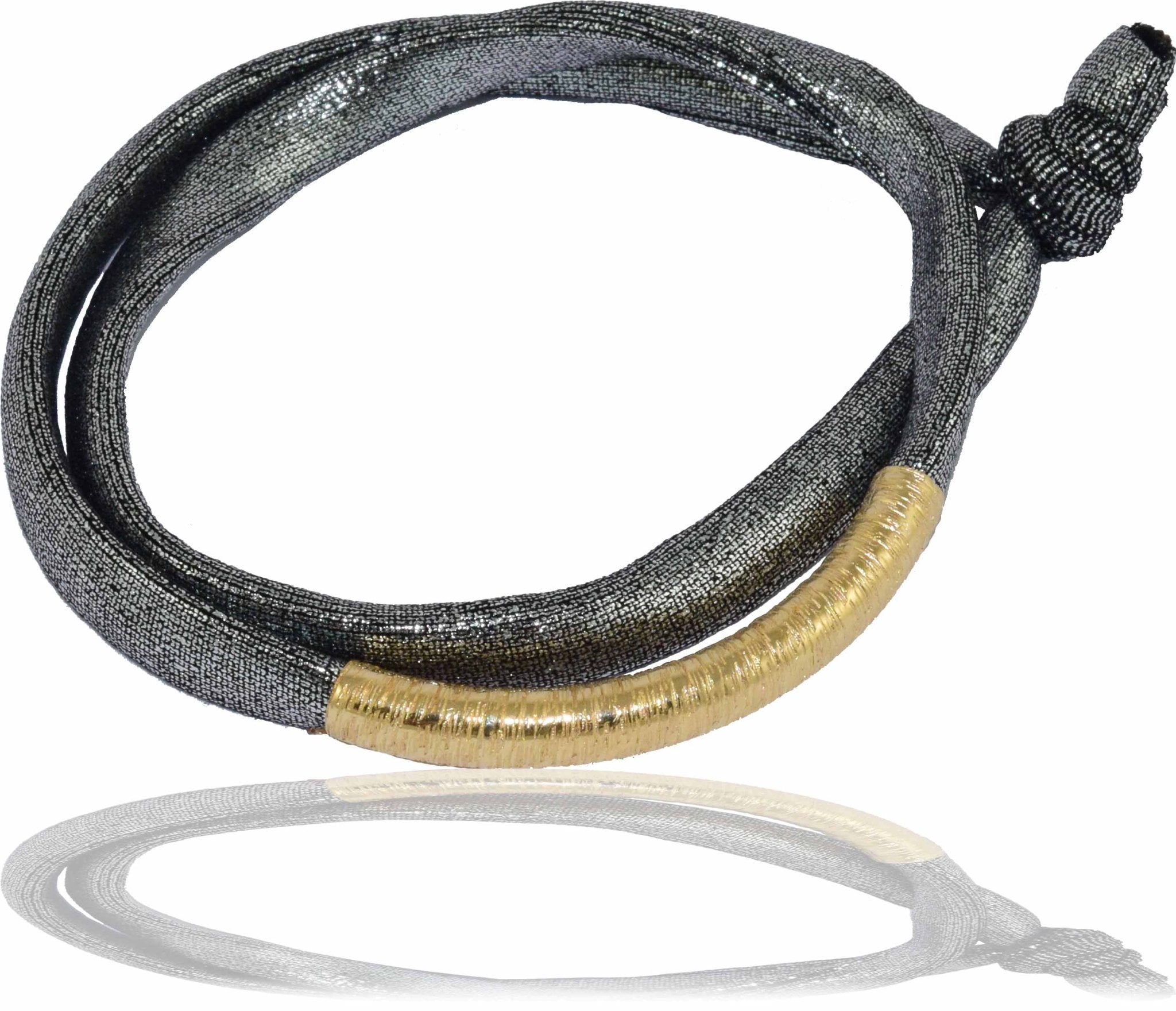 Miccy's | Metallic Grey 14K Golden Tube Bracelet