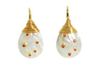 Miccy's | MOP Drops with ruby stones | Shell Earrings