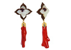 Miccy's | Red Coral Branches With Coco | Resin Earrings