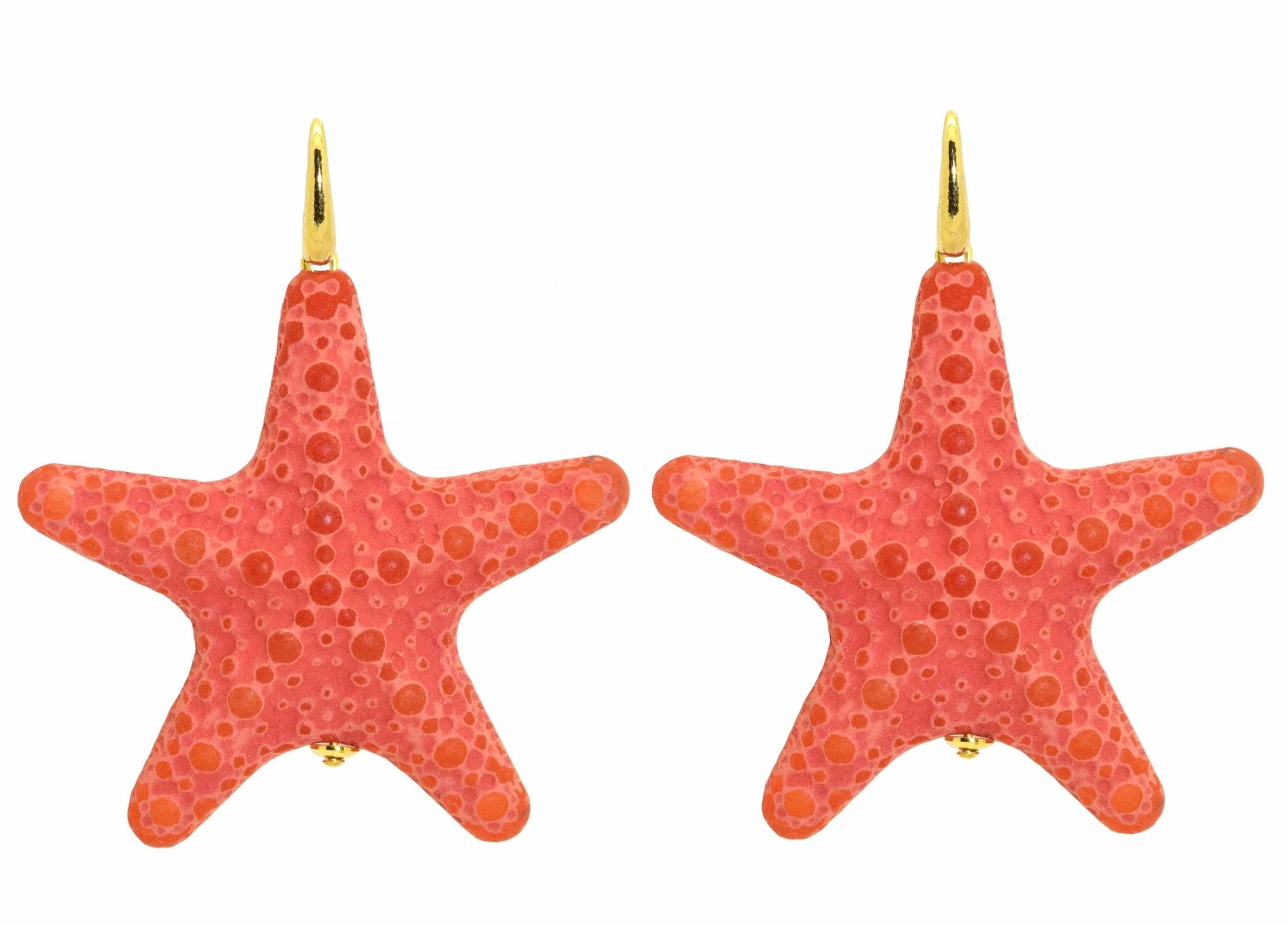 Miccy's | Red Coral Large Starfishes | Resin Earrings