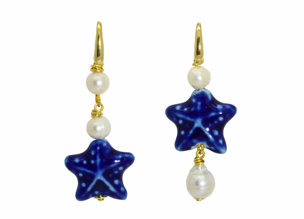 Royal Blue starfishes | Gemstone Earrings - Miccy's Jewelz Europe