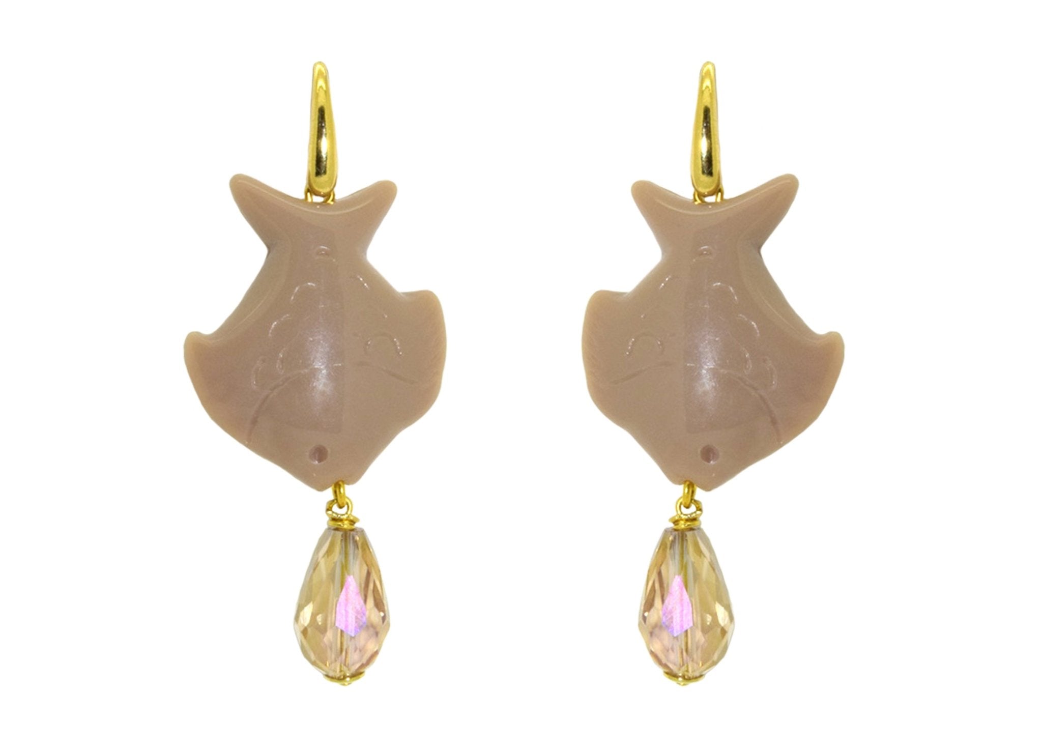 Miccy's | Shark Bait Taupe | Resin Earrings