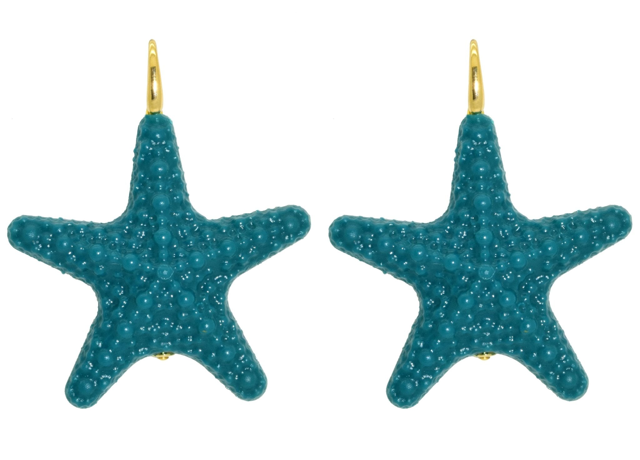 Miccy's | Teal Large Starfishes | Resin Earrings