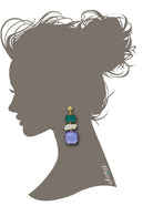 Miccy's | Tiffany Purple and Green | Resin Earrings