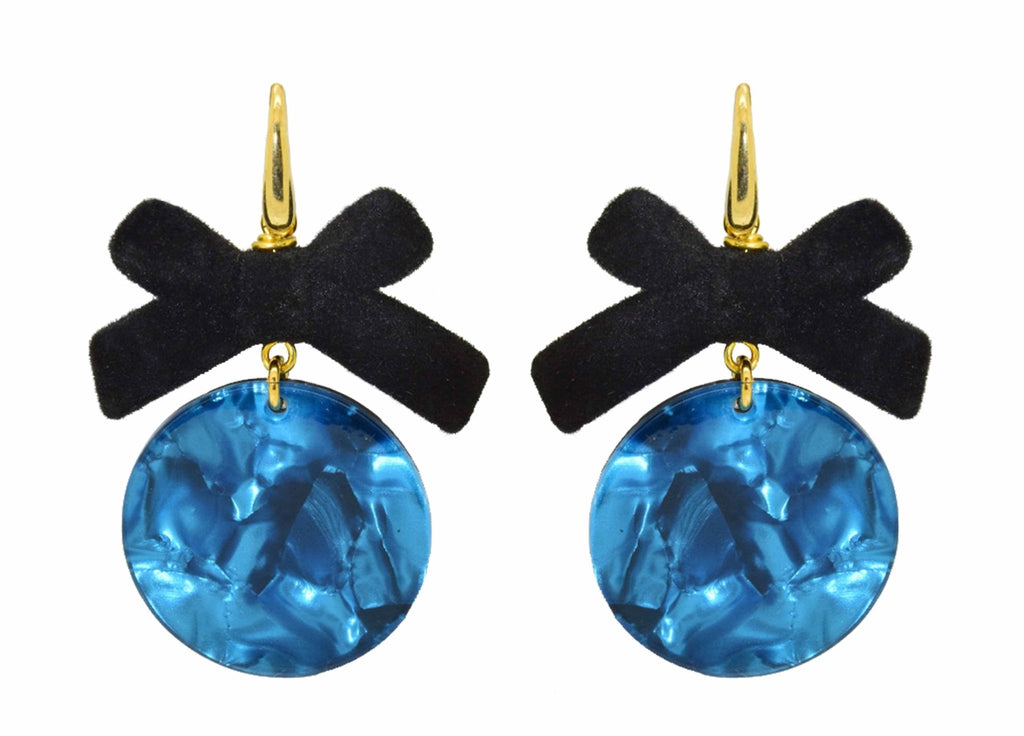Velvet Bow Deep Blue | Resin Earrings - Miccy's Jewelz Europe