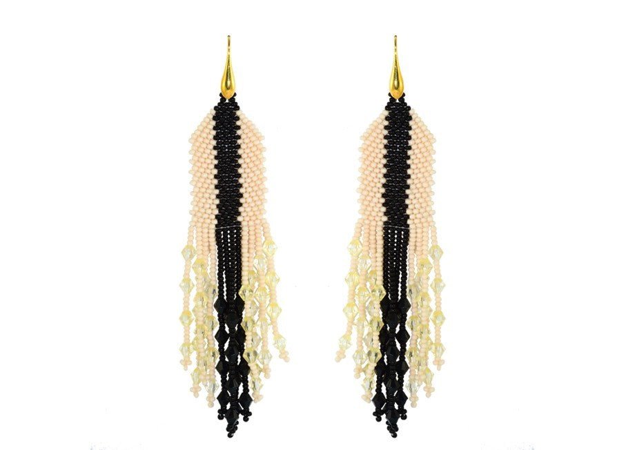 Miccy's | White and Black Narrow Stripe | Mojag Earrings