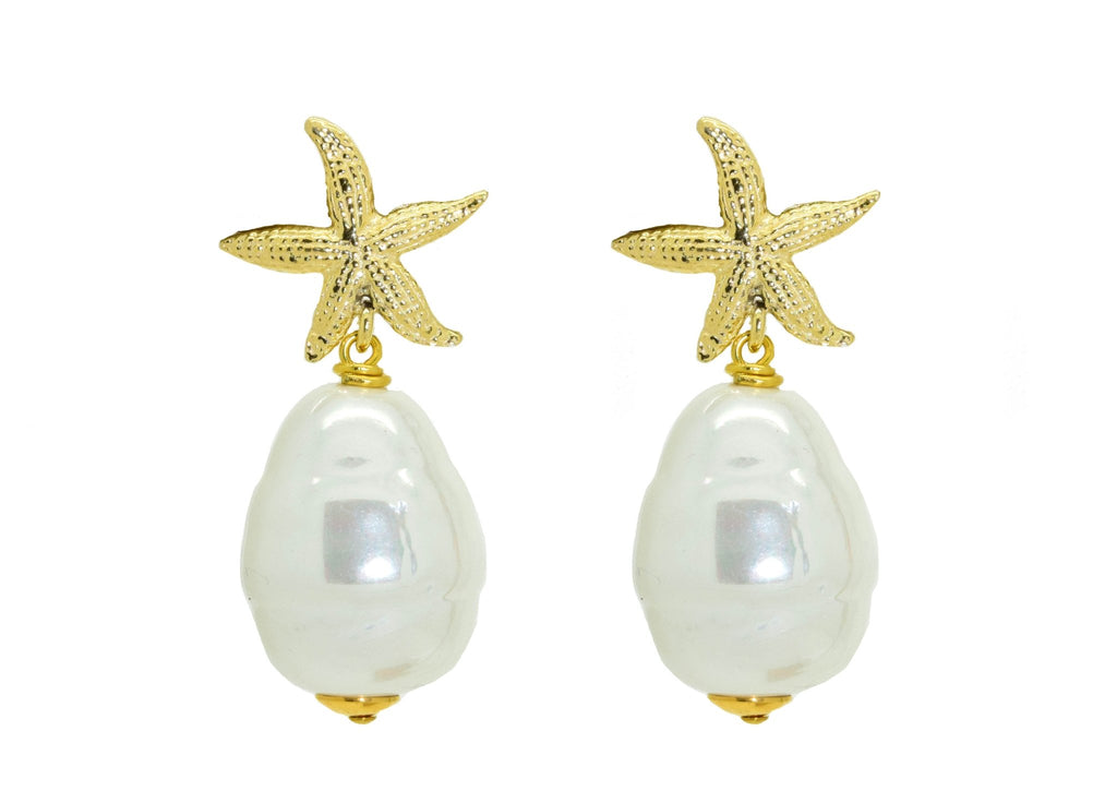 Miccy's | White Majorca Pearl Drops | Shell Earrings