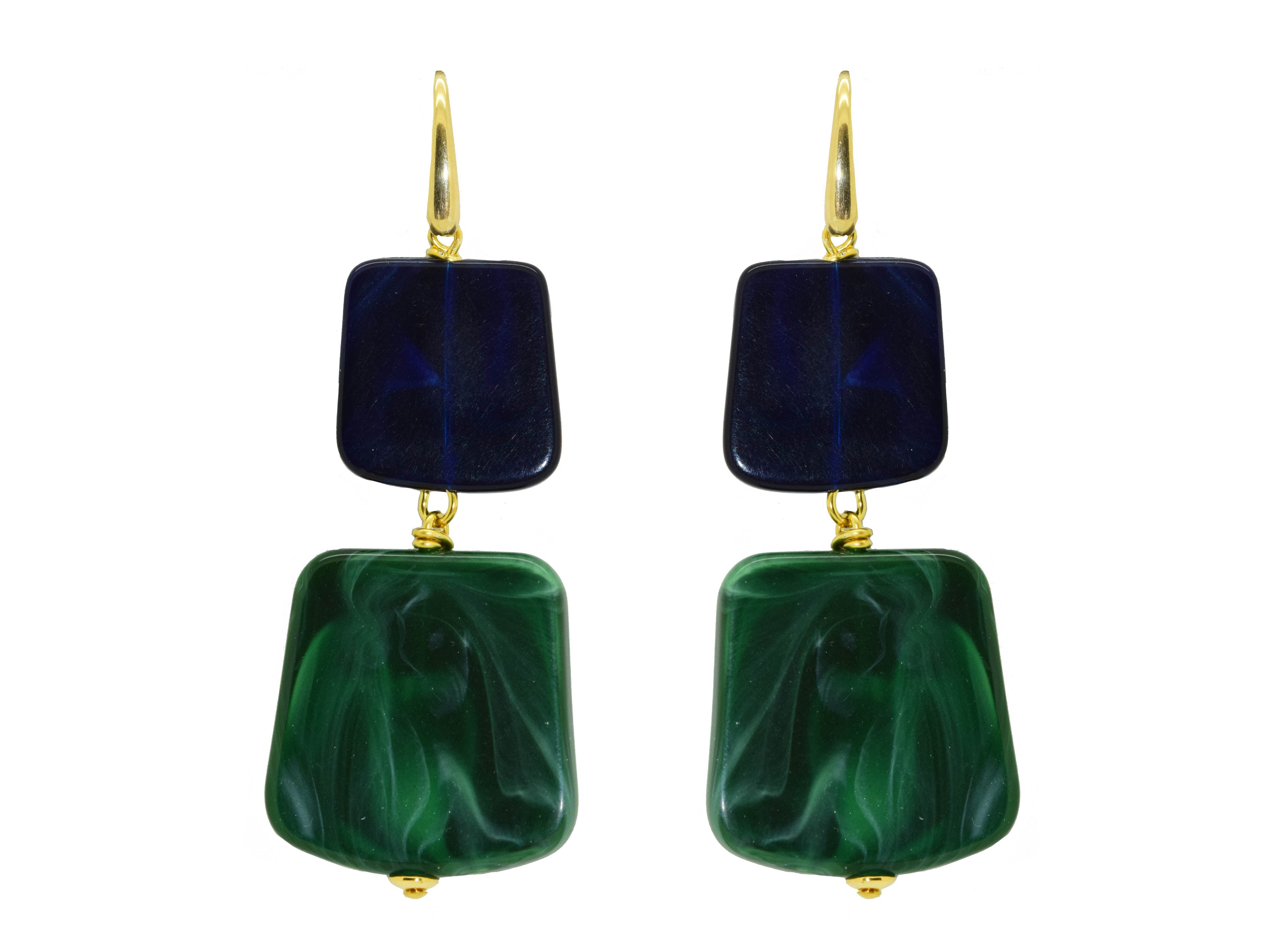 Miccy's | Rothko Green and Blue | Resin Earrings