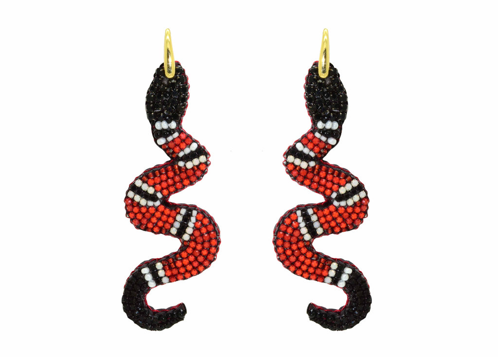Serpents rouges | Boucles d'oreilles PatchArt