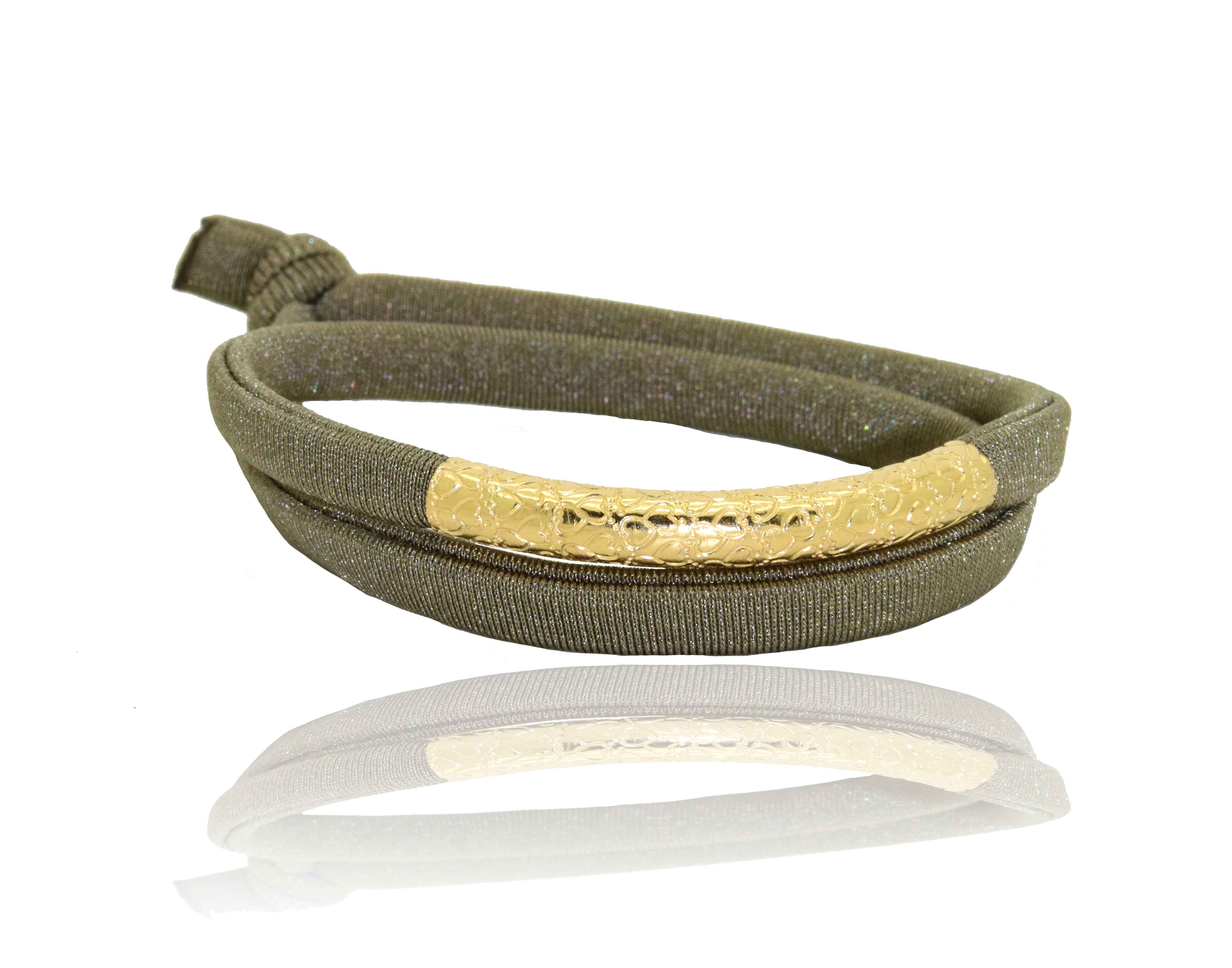 Miccy's | Glitter Taupe 14K Golden Tube Bracelet