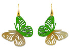 Miccy's | Green and Natural Horn Butterflies | Horn Earrings
